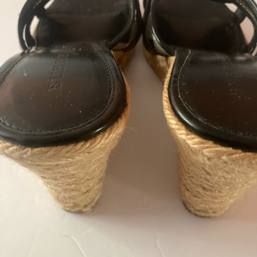 Burberry Womens SZ 9 US SZ 40 EU Nova Check Espadrille Wedge Sandals - Picture 7 of 14